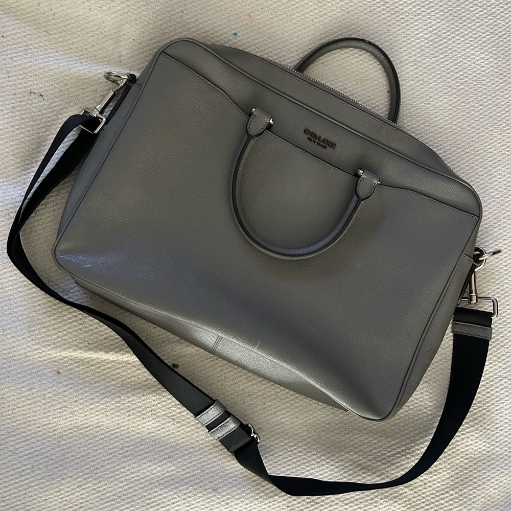 Beautiful Dove Grey Coach Laptop Bag with Detachable Strap (fits 15” laptop)